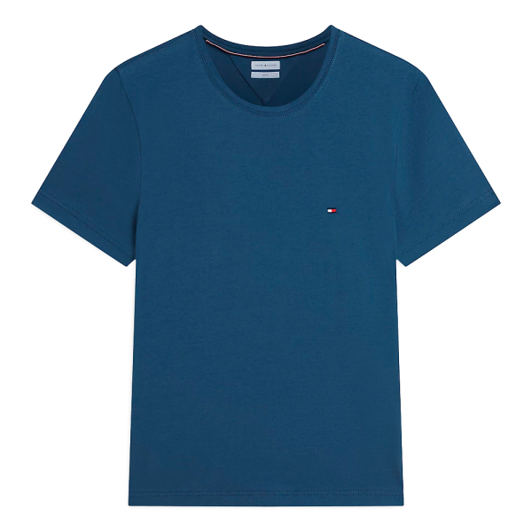 Tommy Hilfiger T-shirts Bleu - T-shirt en maille fine avec logo brod - M - Ref 36 €